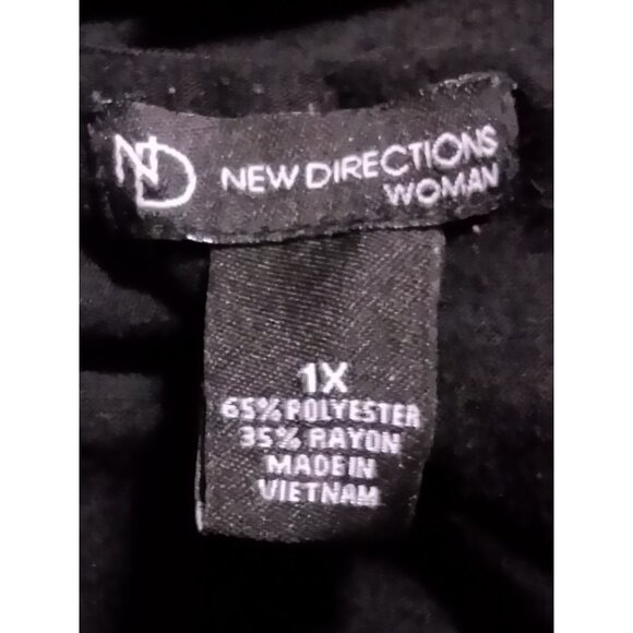 New Directions Plus Size 1X Cardigan Sweater Top Black Open Front Short-Sleeve - Picture 7 of 10